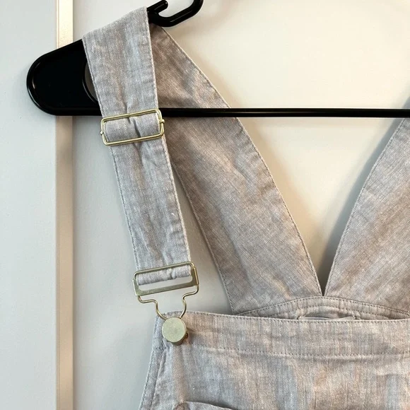 Gray WeWoreWhat Linen Overalls - Picture 1 of 4